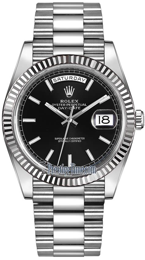 rolex day date silber schwarz|rolex day date bracelet.